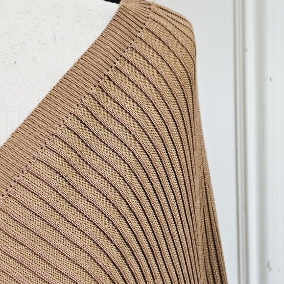 Love Tree Tan Ribbed Front Cross Long Sleeve Lightweight Sweater Dress,Large,NWT - Picture 12 of 16